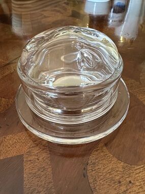 La Rochère Bee Glass Butter Dish Set with Embossed Lid